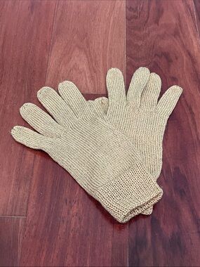 Knit Gold-Tone Gloves - One Size